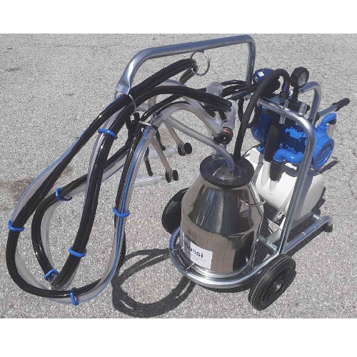 Portable milking machine for sheep and goats with one bucket